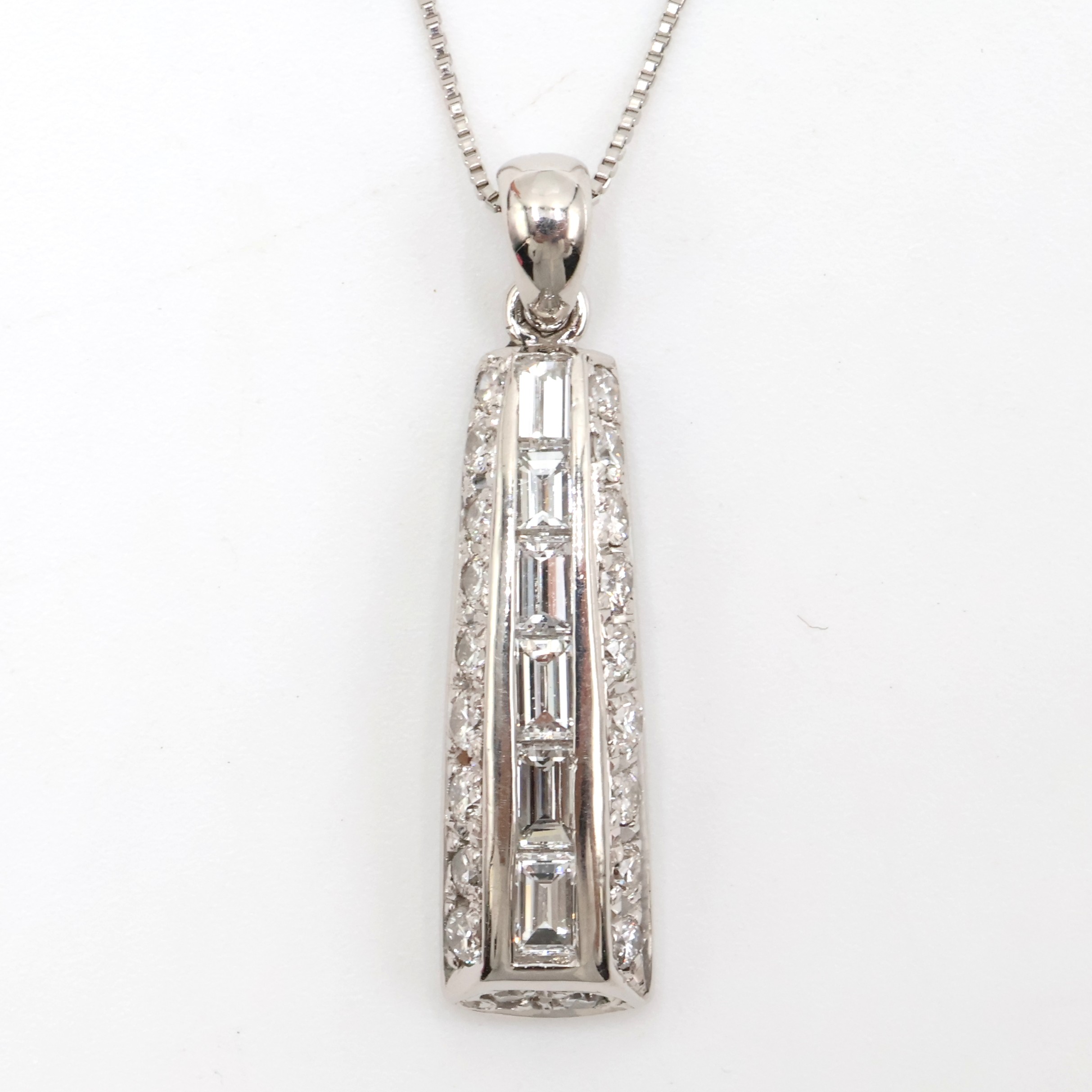 【ソーティング】Pt900 ダイヤモンド付ネックレス D0.87ct 約5.8g/約40cm platinum/プラチナ レディース 女性 ギフト プレゼント ノーブランドジュエリー【中古】s 土浦|質屋かんてい局つくば 店