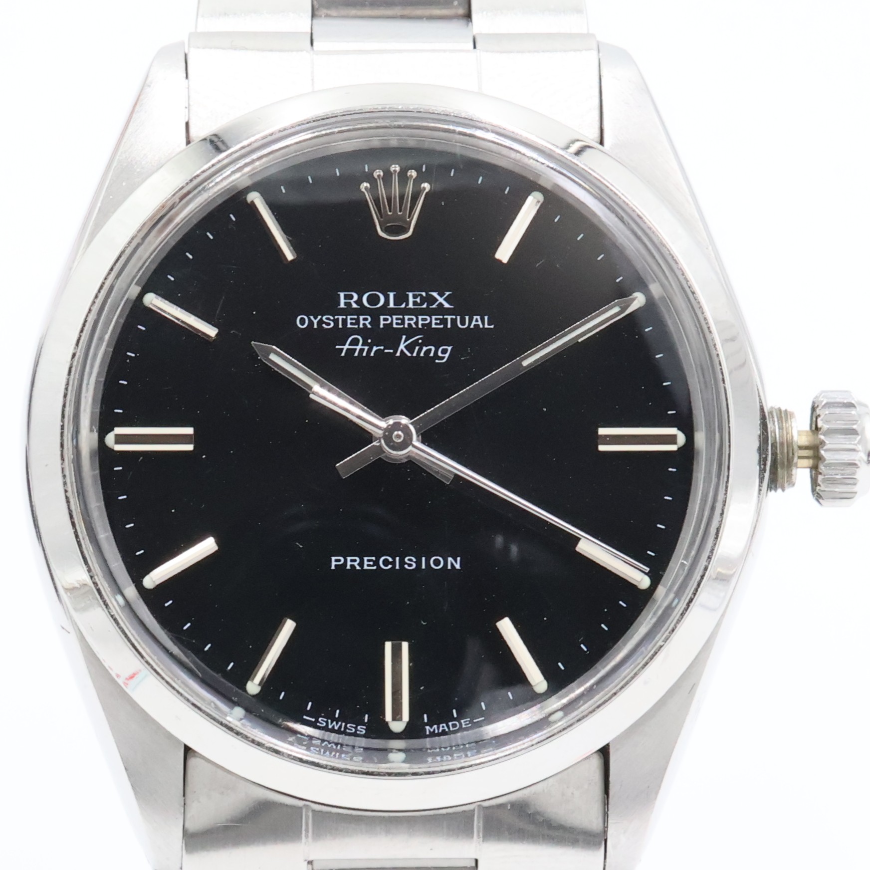 ロレックス【ROLEX】5500 エアキング/Air King  SS/ステンレス鋼スチール写真 自動小銃一巻き 黒いこと文字記号盤/黒文字盤  御前上等時辰儀 メンズ/成人男性 差し上げ物 差し上げ物【中古】s 土浦