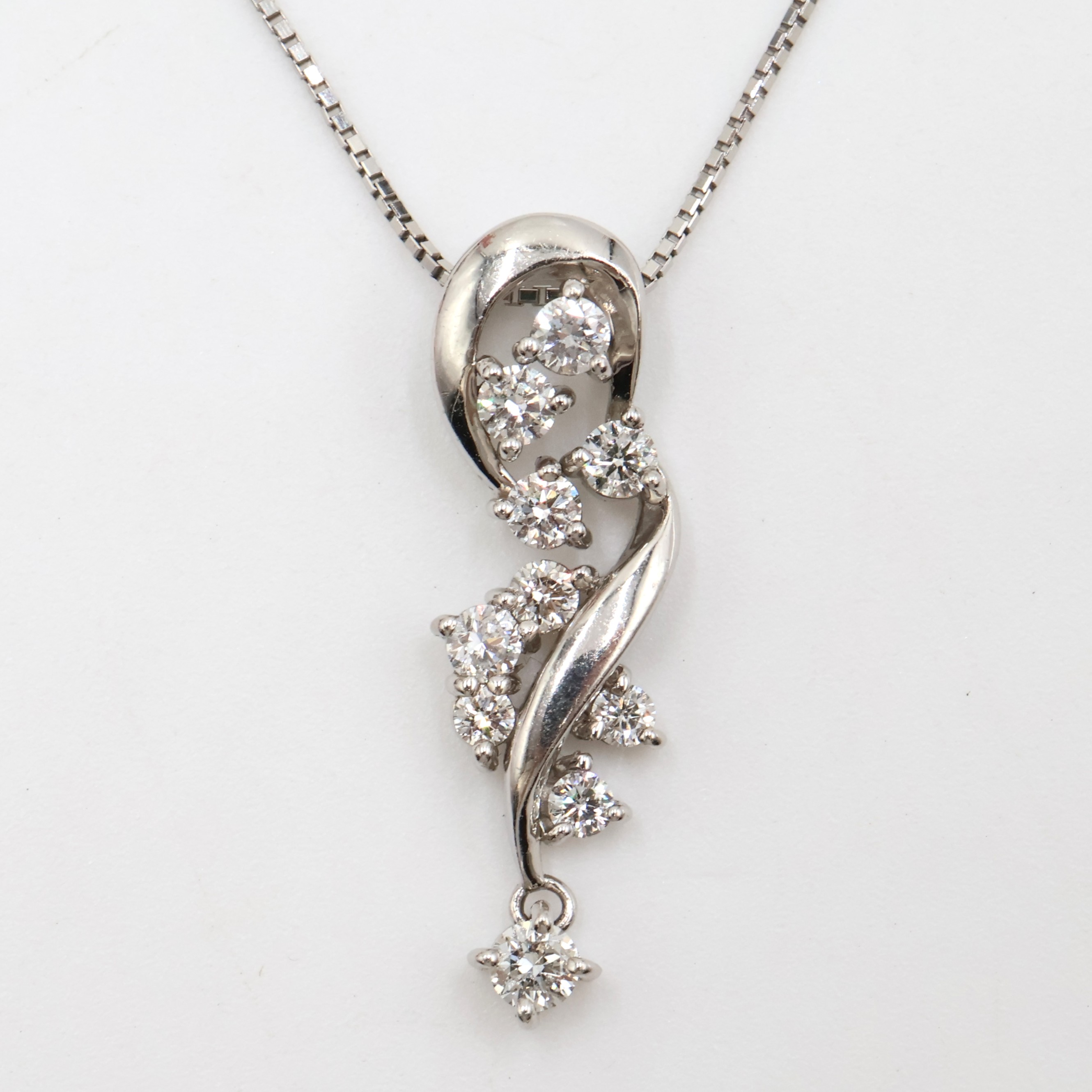 【ソーティング】Pt850/Pt900 ダイヤモンド付ネックレス D0.50ct 約5.2g/約45cm platinum/プラチナ レディース 女性 ギフト プレゼント ノーブランドジュエリー【中古】s 土浦|質屋かんてい局つくば 店