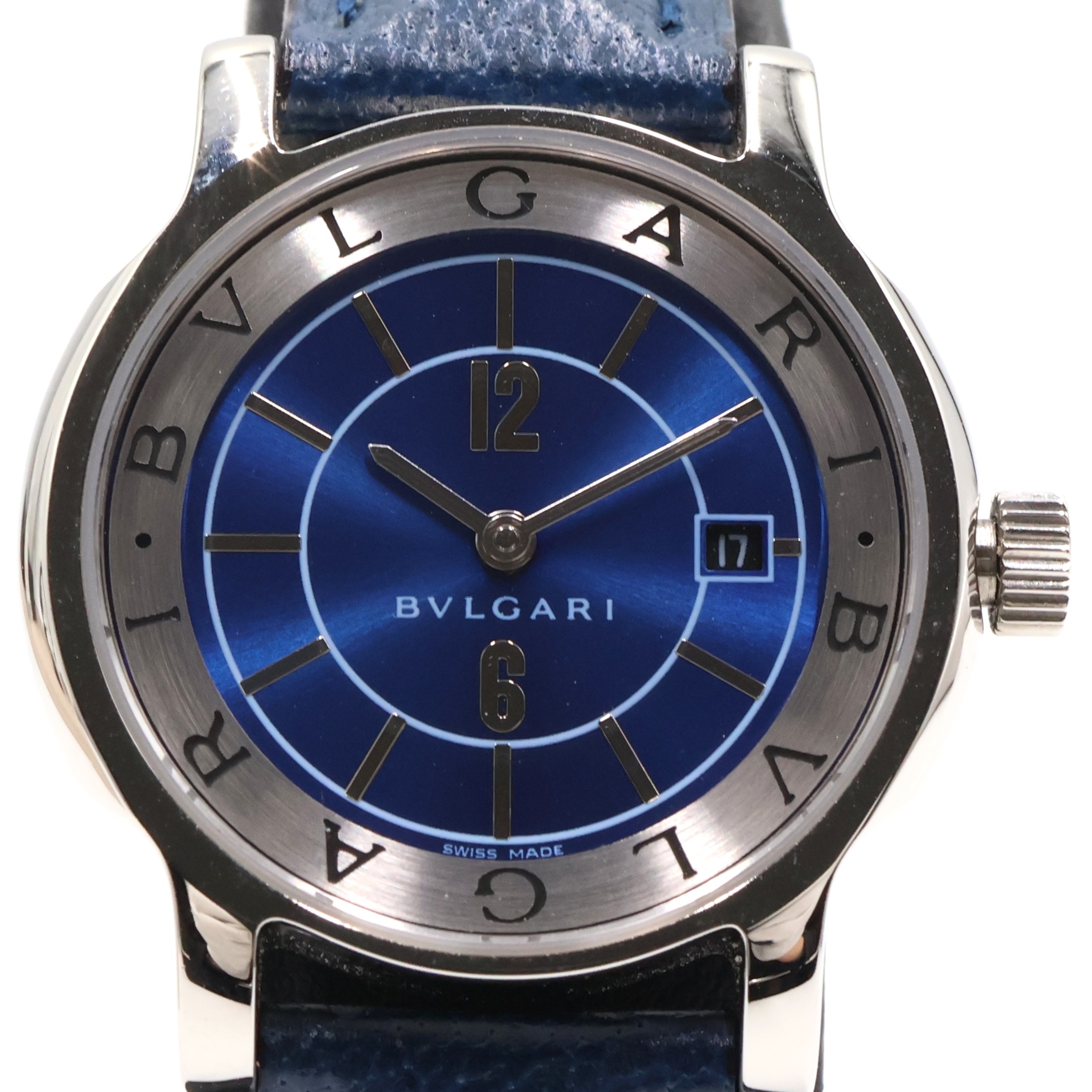 ブル小峡谷【BVLGARI】ST29S ソロペース 石英ウォッチ デイト 青文字記号盤 レディース/お上さん 差し上げ物 差し上げ物 差し上げ物 儀式用【中古】s 土浦