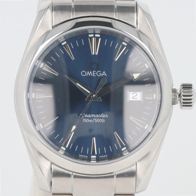 ゼロ【OMEGA】2518.8000 シーマスター アクアテラ SEAMASTER 150ｍ雨合羽 青色文字記号盤 石英 メンズ/成人男性 ウォッチ 差し上げ物 差し上げ物 差し上げ物 儀式用 ブランド名【中古】h