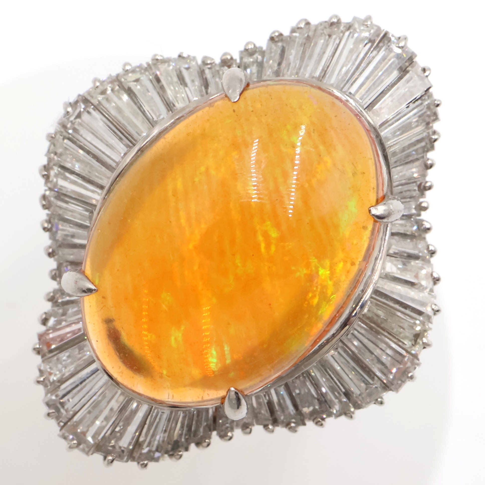 【ソーティング】Pt900 オパール/ダイヤモンド付リング OP8.02ct/D2.60ct 約14.1g/約13号 platinum/プラチナ レディース/女性 ギフト プレゼント ノーブランドジュエリー【中古】s 土浦|質屋かんてい局つくば 店