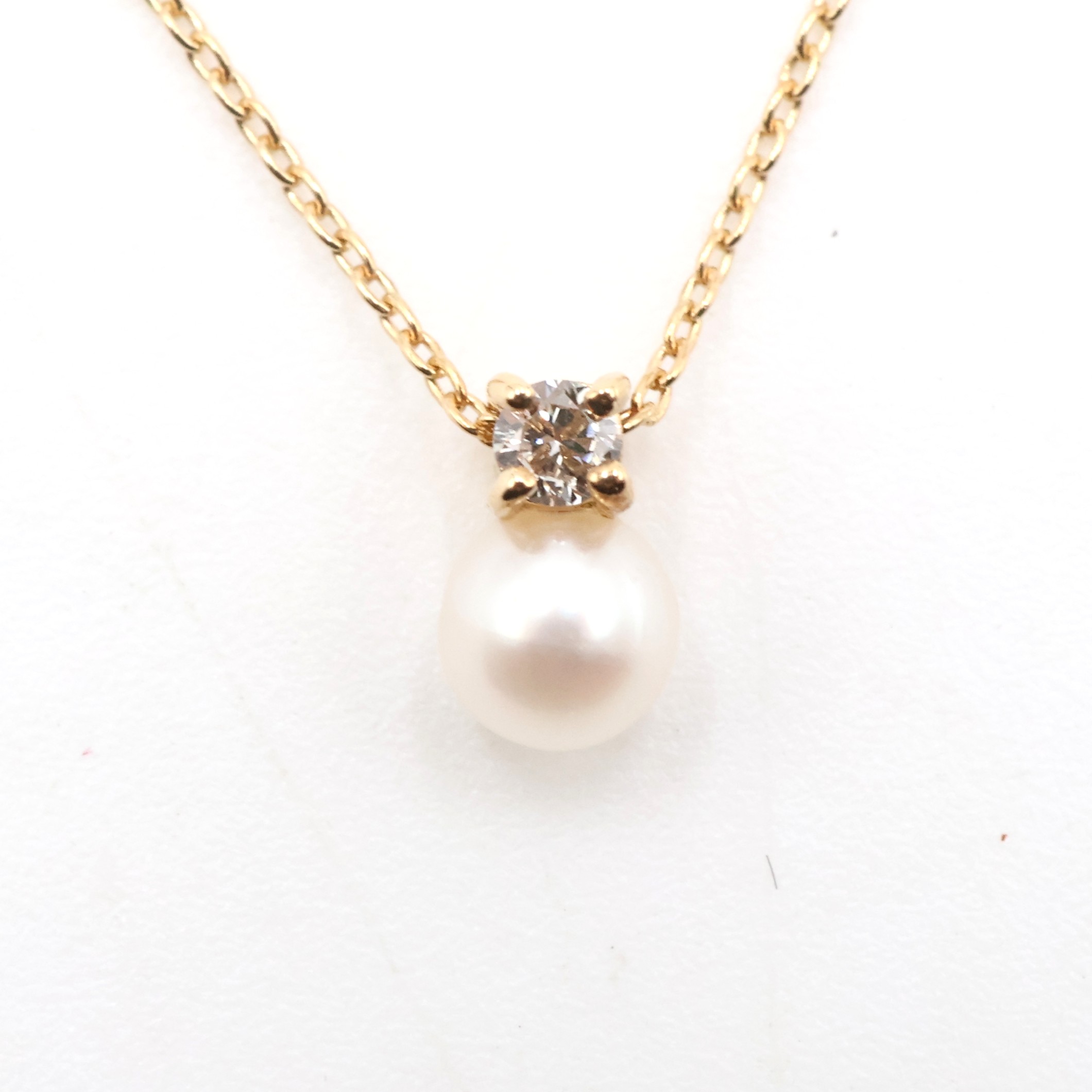 【ソーティング】K10 パール付ネックレス 約0.8g/約40cm gold/ゴールド レディース 女性 ギフト プレゼント ノーブランドジュエリー【中古】s 土浦｜質屋かんてい局つくば　店