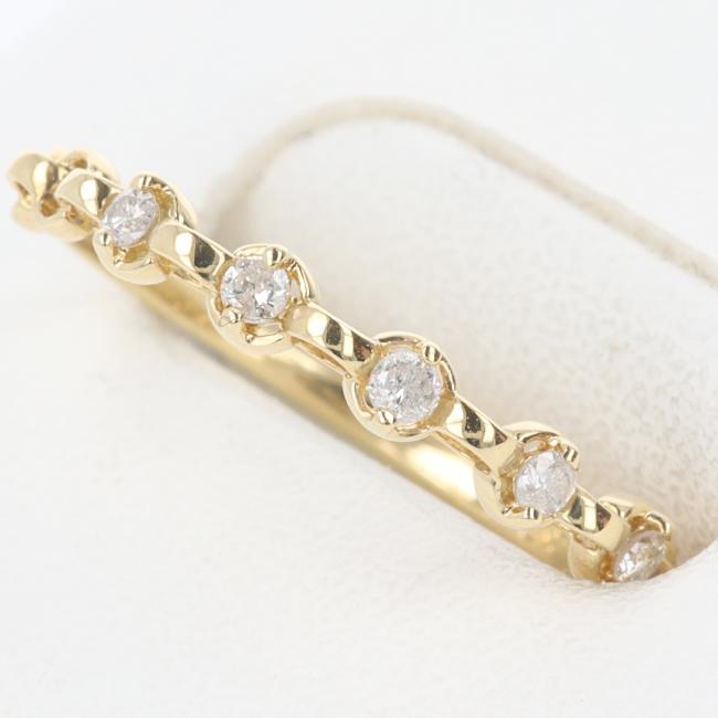 【ソーティング】K18YG ダイヤモンド付リング D0.10ct 約1.0g/約10.5号 豪華 JEWELRY イエローゴールド レディース/女性 ギフト プレゼント 贈り物 お祝い【中古】h土浦◆