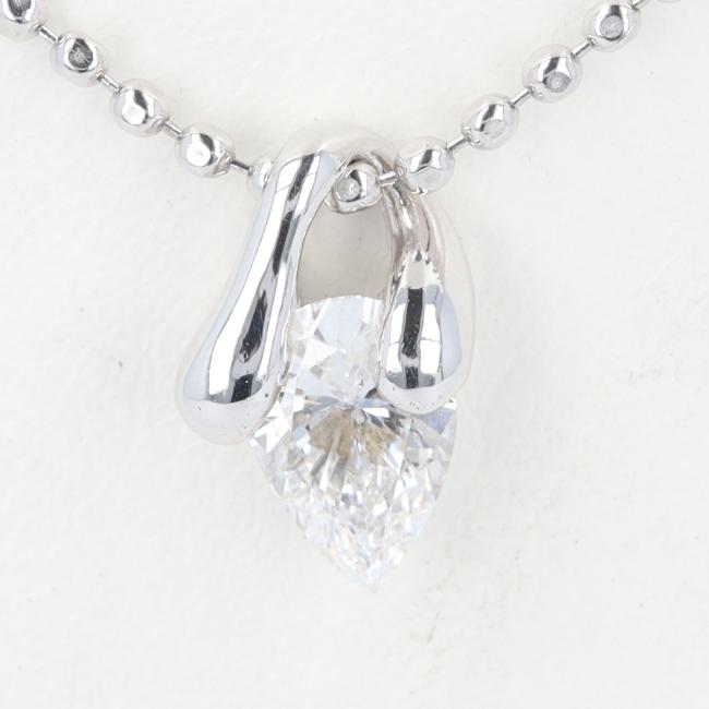 ラソマ【LaSoma】PT900/PT850 ダイヤモンド付デザインネックレス D0.458ct 約41.5cm/約4.3g ペアシェイプ 雫/ドロップ シンプル プラチナ 女性/レディース ギフト プレゼント 贈り物 お祝い【中古】h◆|質屋かんてい局つくば 店