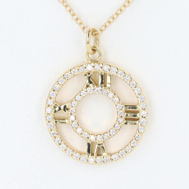 ティファニー【Tiffany＆Co.】K18YG/750 アトラス オープンドサークル ネックレス 約3.5g/約41cm ダイヤモンド イエローゴールド レディース ブランド アクセサリー ギフト プレゼント 贈り物 お祝い【中古】h 110,000円