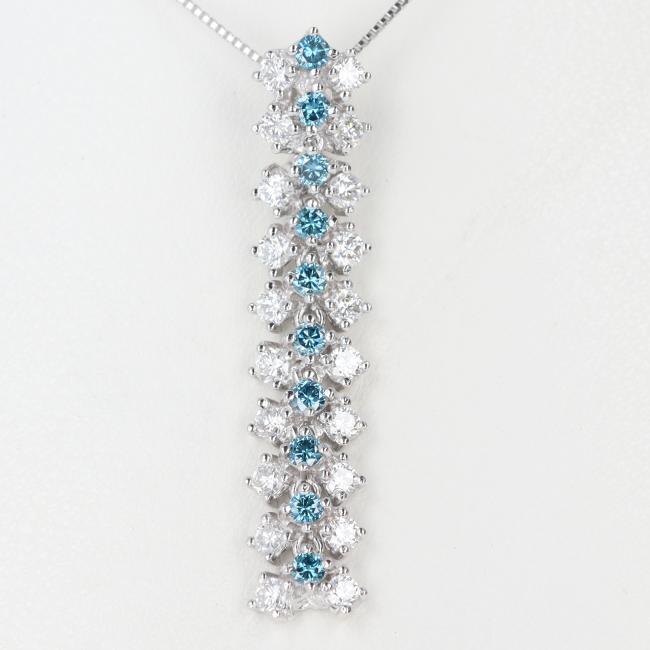 専用JQ315☆高級 ブルーダイヤモンド0.6ct K18WG ネックレス 専用JQ315