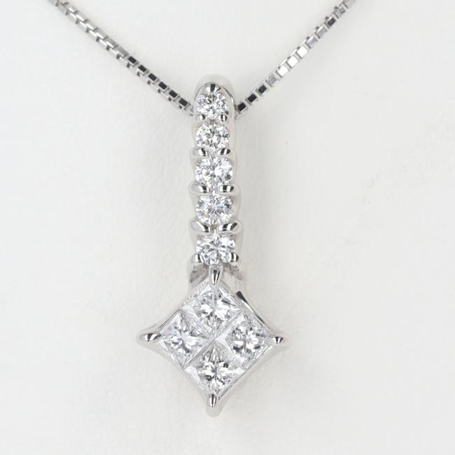 PT900/850 ダイヤモンドネックレス D0.50ct 約45cm/約5.5g ダイヤモンド platinum/プラチナ necklace豪華 ギフト プレゼント 贈り物 お祝い【中古】h｜質屋かんてい局つくば　店