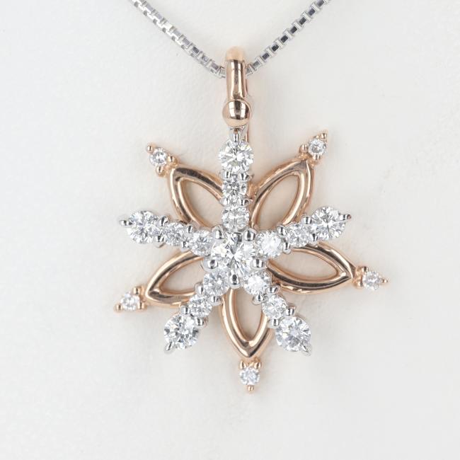 K18PG ピンクゴールド リボンモチーフ ダイヤモンドネックレス K18PG ピンクゴールド リボンモチーフ ダイヤモンドネックレス