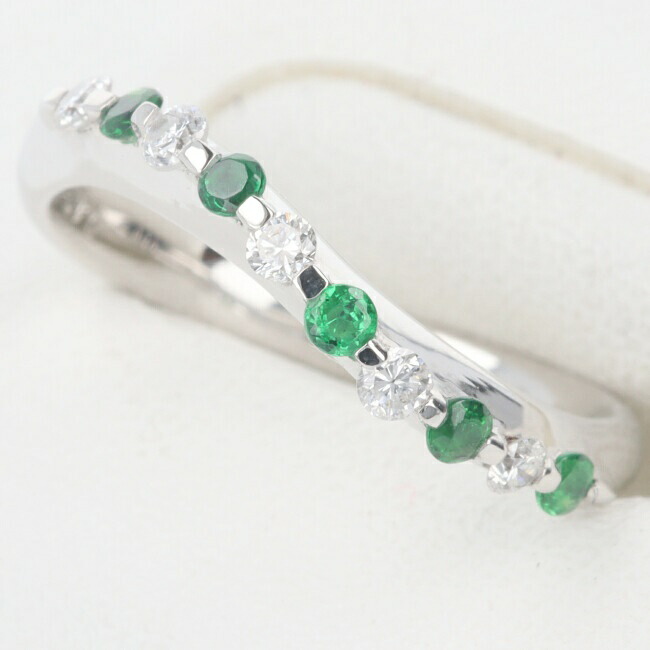 楽天市場】PT900 グリーンガーネット・ダイヤモンド付リング GG1.14ct