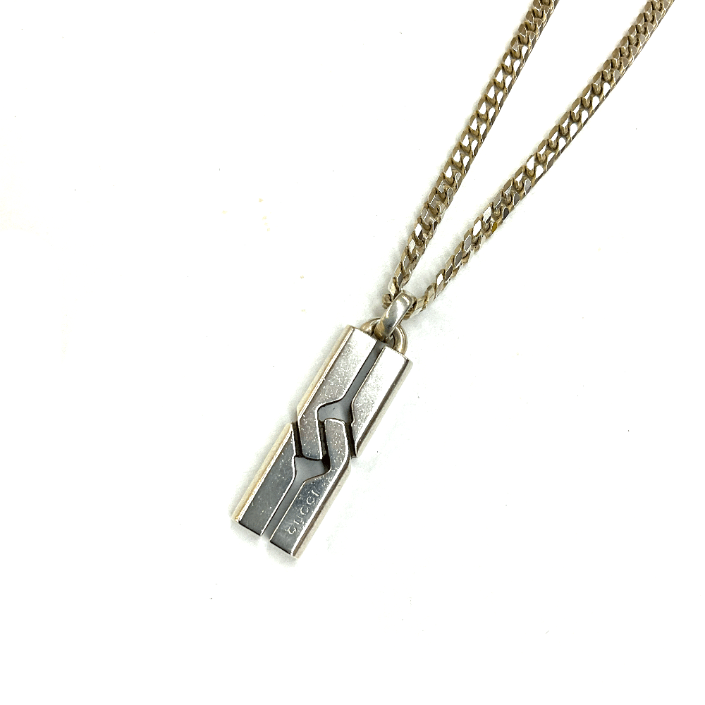 N【GUCCI】グッチ SV925ノットインフィニティネックレス 銀925 スターリングしろがね色 メンズ レディース 中古 USED品 一六銀行かんてい局那須塩原店 ★3103489-44
