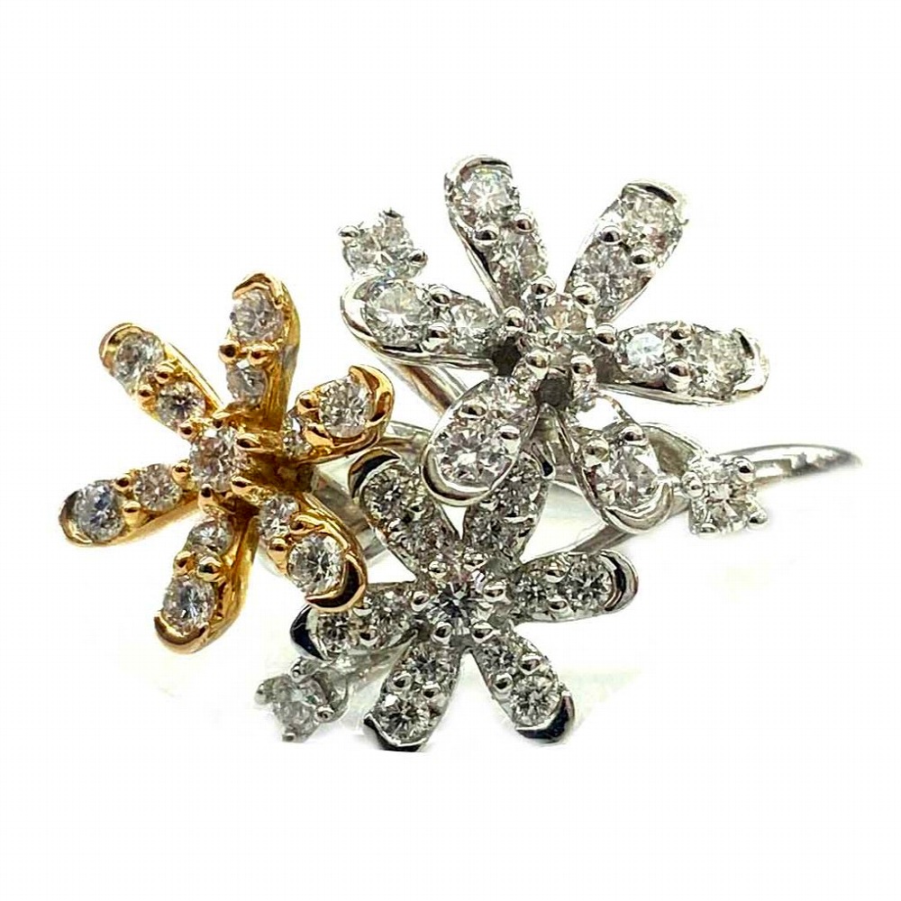 o 【K18WG】ファッションリング　18金　金　ホワイトゴールド　レディース　女性　ゴージャス　ダイヤモンド　0.53ct　約10号　総重量約5.1ｇ　ジュエリー　ゴージャス　お洒落　資産《かんてい局小山店》31031599318-285o-y｜かんてい局栃木 店