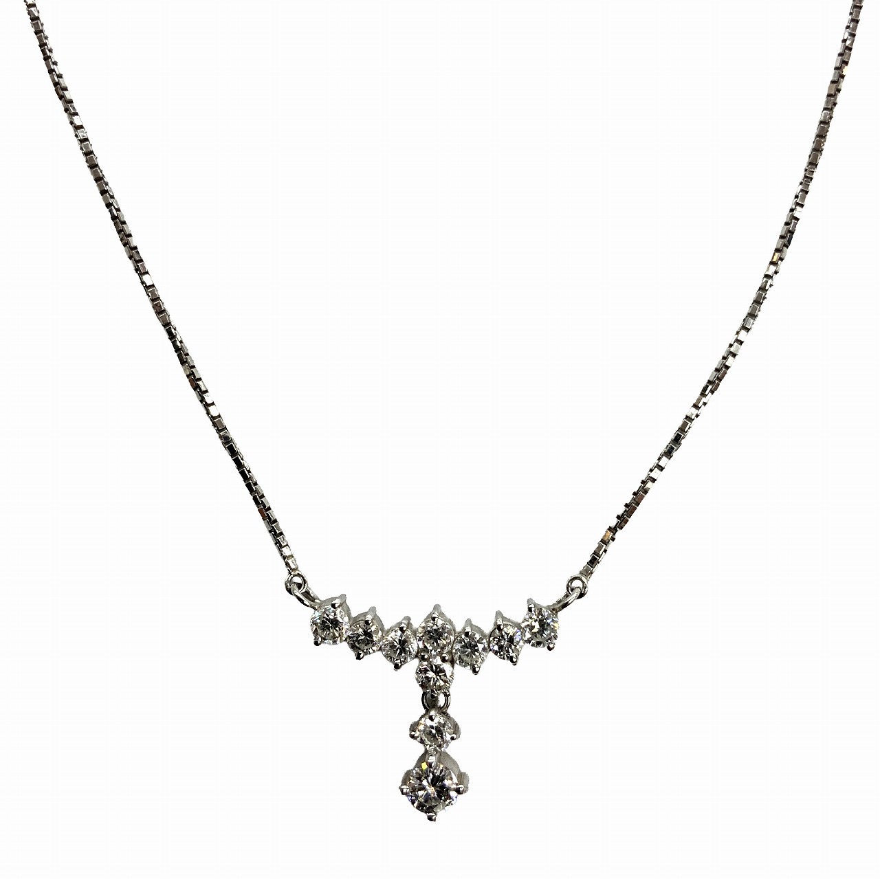 o 【Pt850/Pt900】 ダイヤネックレス プラチナ ダイヤモンド レディース アクセサリー 1.00ct 約45cm 総重量約6.6g ジュエリー お洒落 気品 豪華 《かんてい局小山店》T25-1998o-m|かんてい局栃木 店