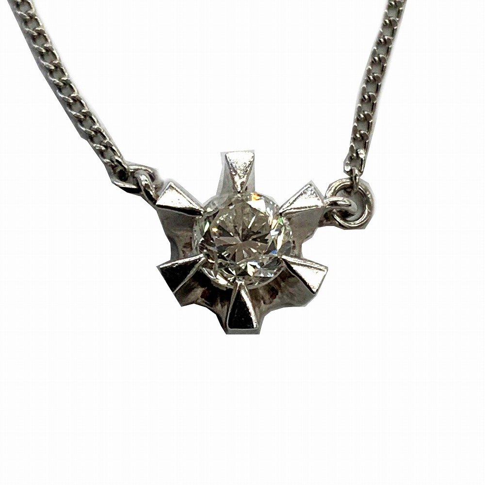 o 【Pt850】 ダイヤネックレス　プラチナ 　ダイヤ　 ダイヤモンド　　レディース　アクセサリー D0.37ct　 約40cm　総重量2.8ｇ ジュエリー 　一粒ダイヤ　お洒落　気品　豪華　《かんてい局小山店》31032099318-24o-k
