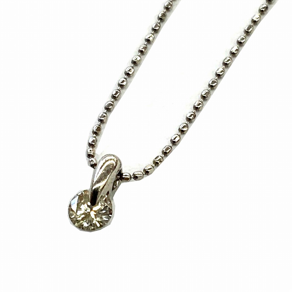o 【Pt850】 ダイヤネックレス　プラチナ 　ダイヤ　 ダイヤモンド　　レディース　アクセサリー D0.20ct　 約38cm　総重量約2.1ｇ ジュエリー 　トップPT900　一粒ダイヤ　お洒落　気品　シンプル　デザイン　上品　《かんてい局小山店》31032099318-21o-k