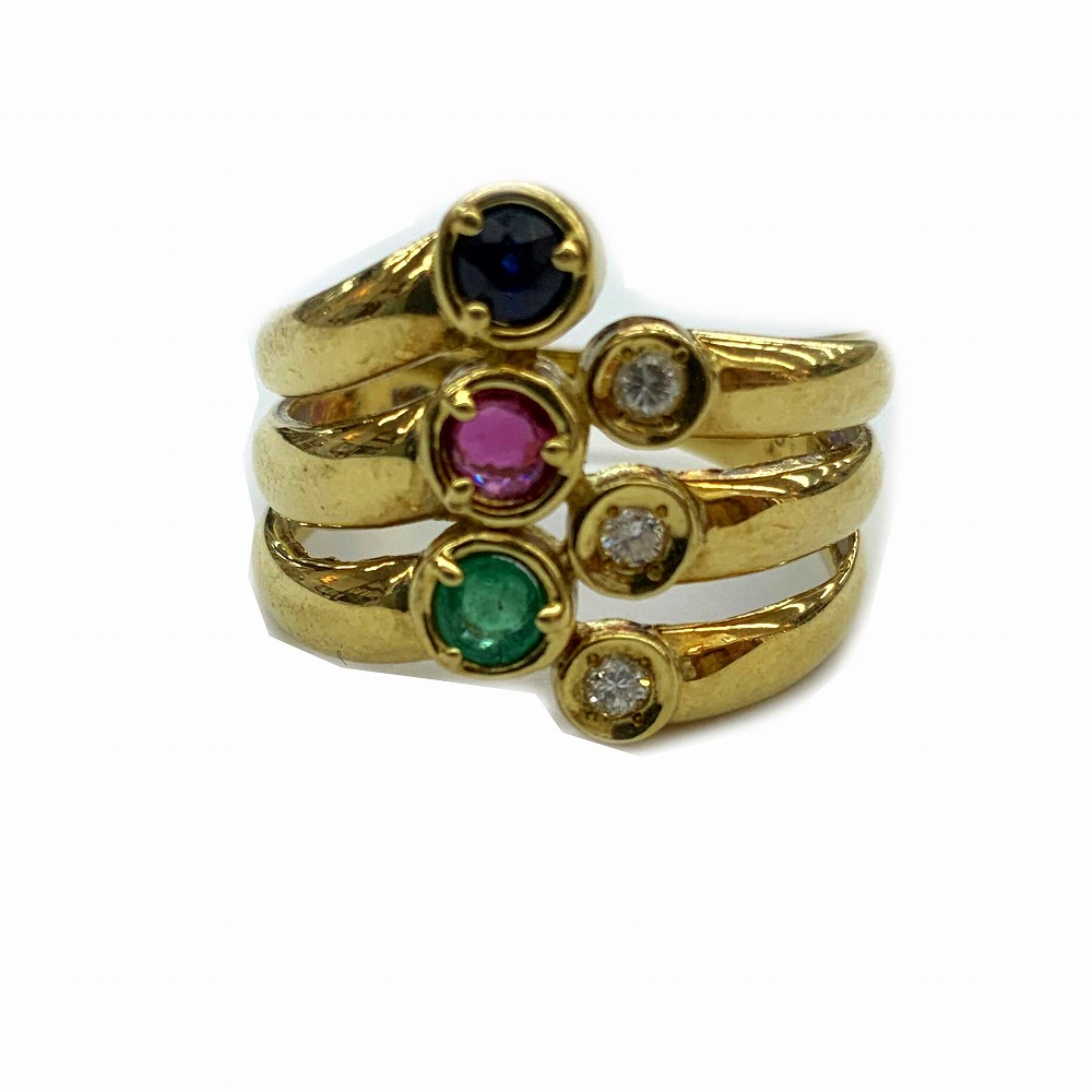 楽天市場】o 【K18P】色石リング ゴールド 18金 緑石 0.13ct 総