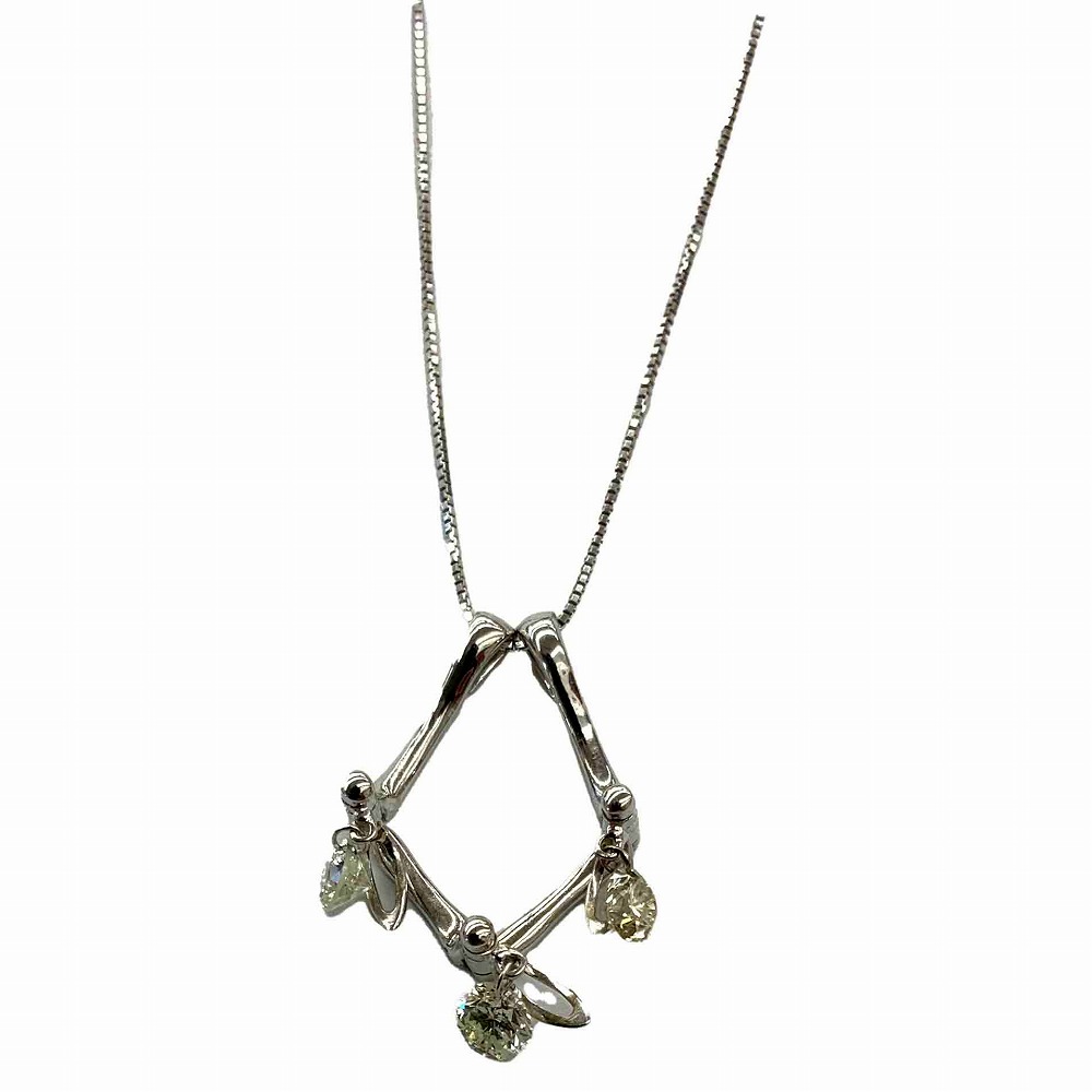 o 【K18WG】 ダイヤネックレス D1.00ct ホワイトゴールド K18WG レディース 女性 アクセサリー 総重量約4.3g 約46cm ジュエリー お洒落 ゴージャス 《かんてい局小山店》31032029318-27o-a