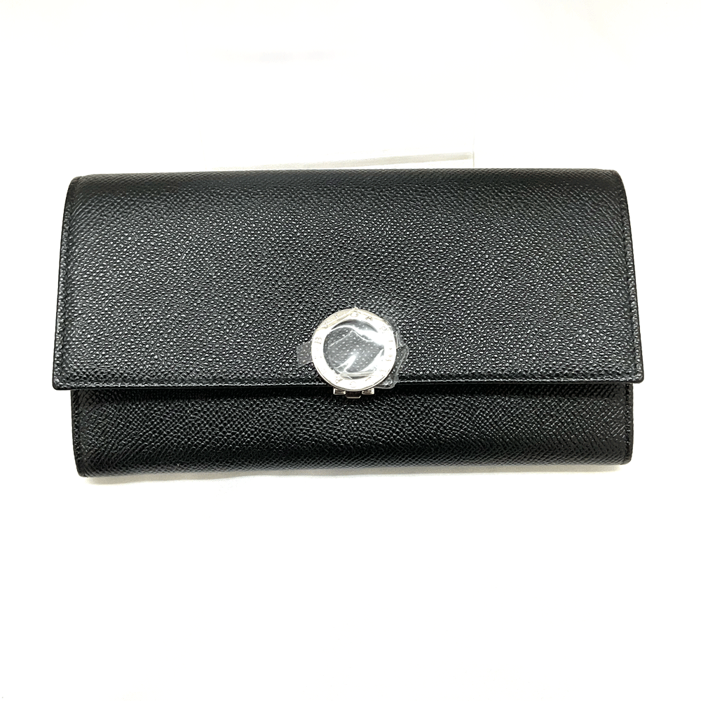 N【中古】 【BVLGARI】ブルガリブルガリ長財布　30414　レザー　ブラック×シルバー金具　ブランド財布　メンズ　箱/ギャラ付属　質屋かんてい局那須塩原店★3101915-8n