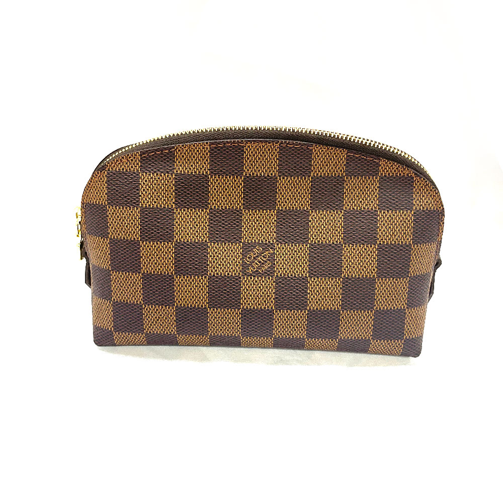 N【中古】【LOUIS VUITTON】ルイ ヴィトン ポシェット・コスメティックPM N47516 CA2151 ダミエ エベヌ  かざり付ける車寄せ 小入れもの レディース車寄せ 一六銀行かんてい局那須塩原店★R2503457