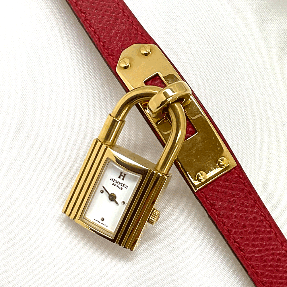 HERMES エルメスケリーウォッチ　ゴールド/ブラック　文字盤グリーン/稼働 楽天市場】【ウォッチ】HERMES エルメス ケリーウォッチ