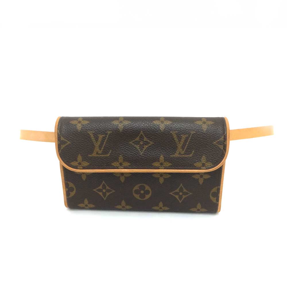 N【中古】【LOUIS VUITTON】ルイ ヴィトン　ポシェット･フロランティーヌ　M51855　FL0042　モノグラム　ブラウン系　普段使い　斜め掛け　ウエストポーチ　レディース　廃盤　ショルダーストラップXS　質屋かんてい局那須塩原店★3100427-261