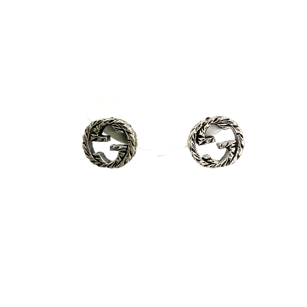 【美品】GUCCI インターロッキングGGピアス　正規品 Amazon.co.jp: [グッチ]ピアス インターロッキングG シルバー