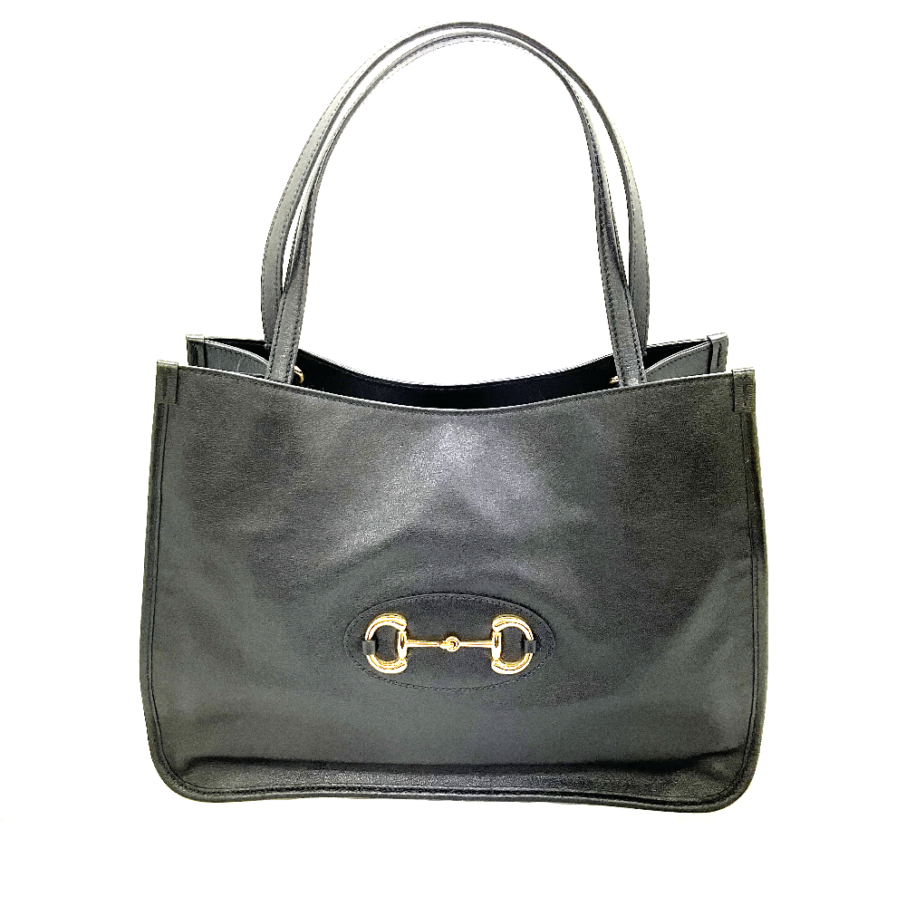 N【中古】【GUCCI】グッチ ホースビット1955トートバッグ 623694 ブランドバッグ トートバッグ レディースバッグ GUCCI ブラックレザー ゴールド金具  通勤通学バッグ A4サイズ収納可能 質屋かんてい局那須塩原店★R2501625