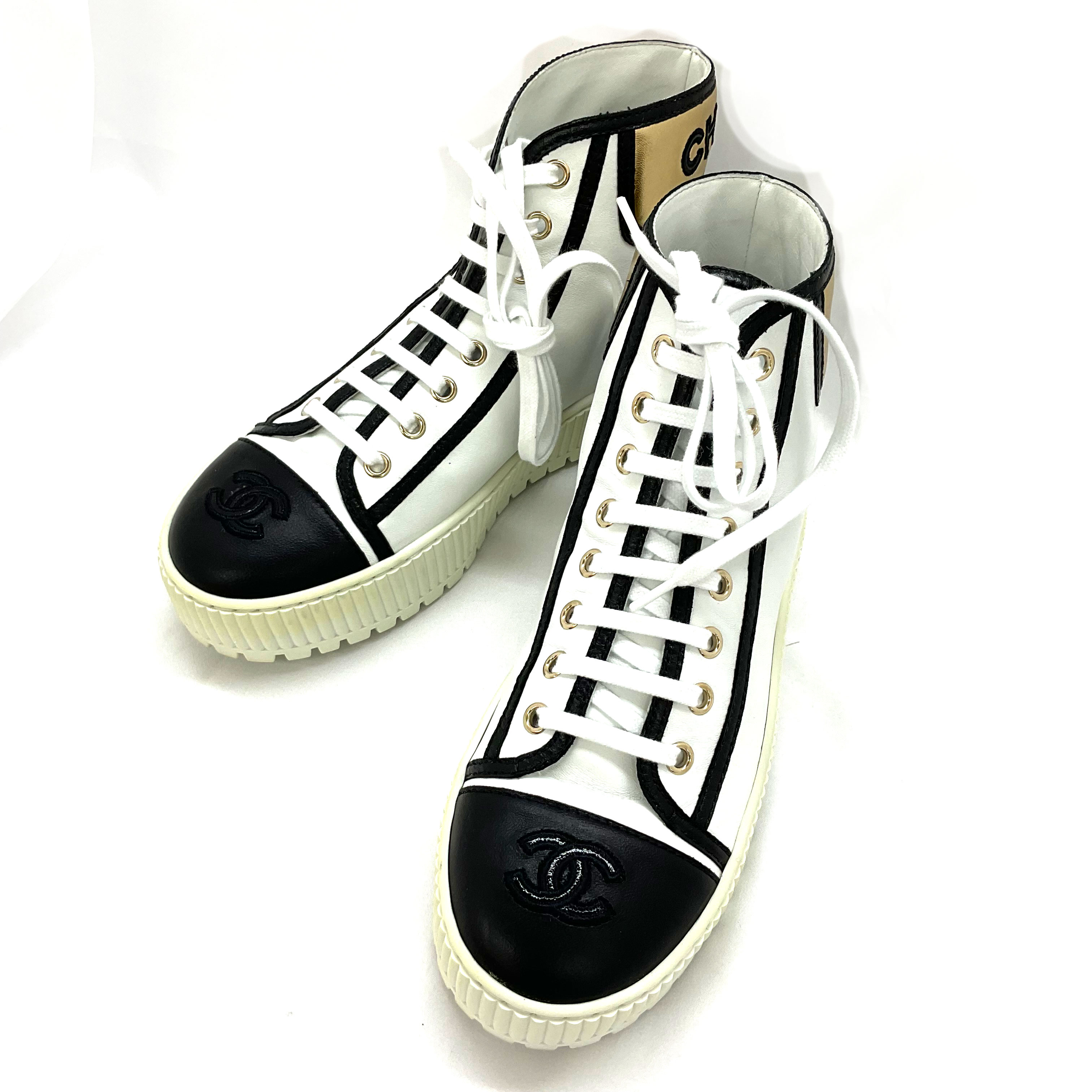 楽天市場】CHANEL(シャネル） ハイカットスニーカー カメリア ネイビー