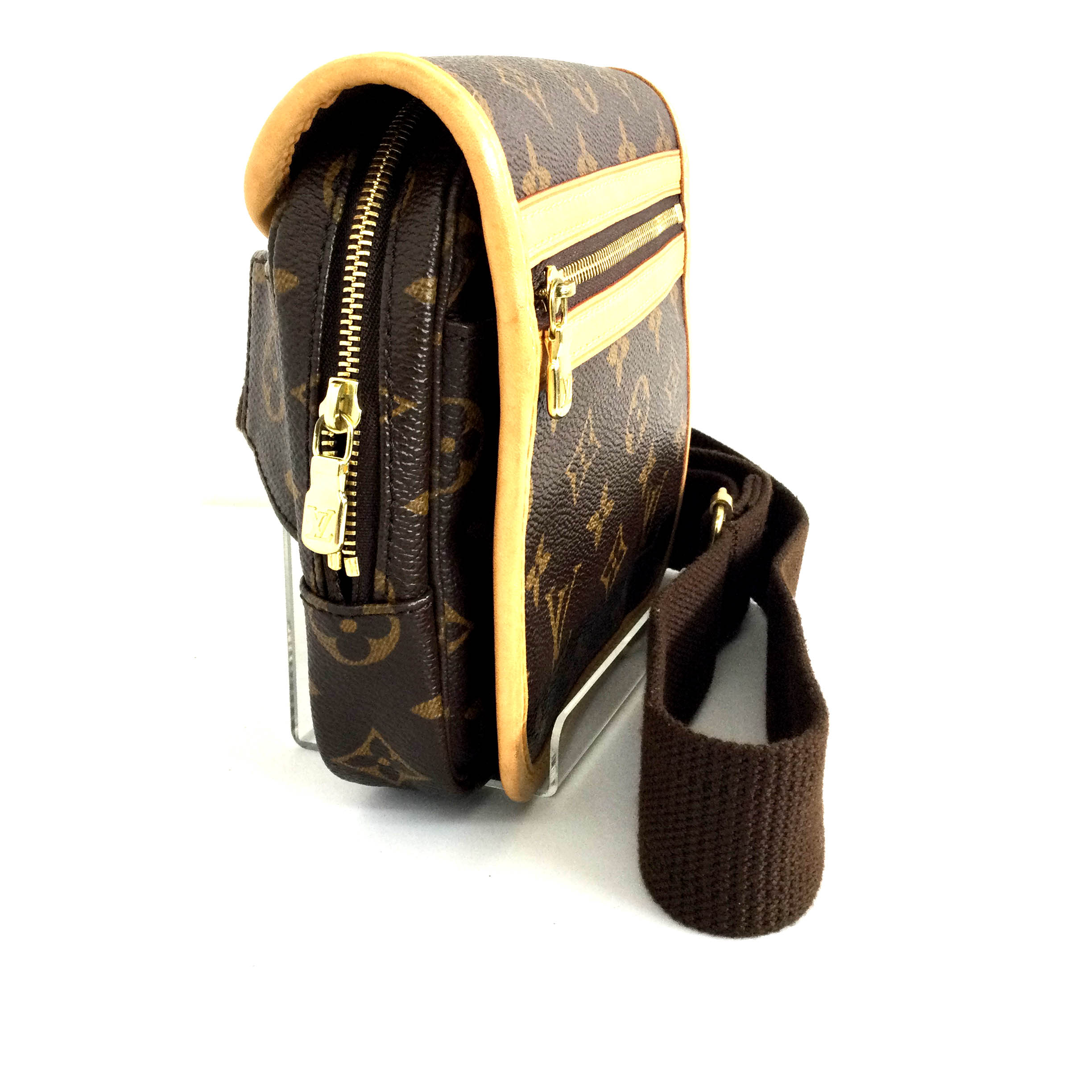 T【中古】LOUISVUITTON【ルイ・ヴィトン】バムバッグ・ボスフォールM40108モノグラムクロスボディバッグブラウンオシャレ普段使い定番人気プレゼント【かんてい局戸祭店】22-13-t