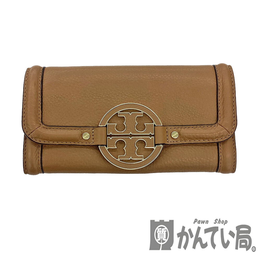 K TORY BURCH 二つ折り長財布 ブラウン 茶色 レザー 女性 レディース 本体のみ ゴールド金具 上品 普段使い カジュアル おしゃれ 送料無料 特別価格 お買い得 トリーバーチ 中古 質屋かんてい局 鹿沼店 31019969310-2k-m|かんてい局栃木 店