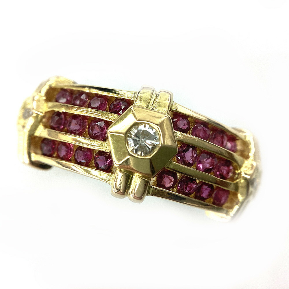 楽天市場】K18【18金】リング 指輪 ルビー0.48ct ダイヤモンド0.57ct