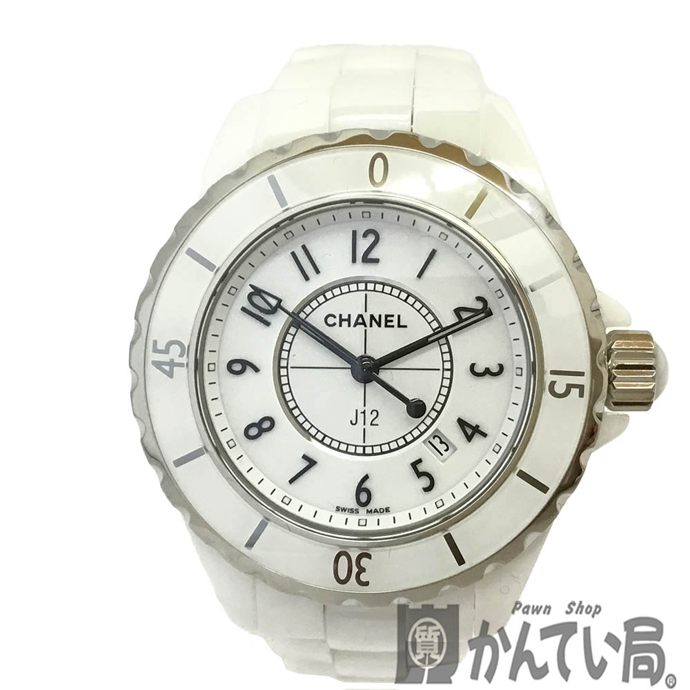 T【CHANEL】J12　H0968　セラミック　ステンレス　白文字盤　ホワイト　クオーツ　ホワイトセラミック　200m防水　逆回転防止ベゼル　デイト表示　サファイアガラス　人気　女性　レディース腕時計　ギャラなし　中古【シャネル】【かんてい局宇都宮戸祭店】31002159315-16th