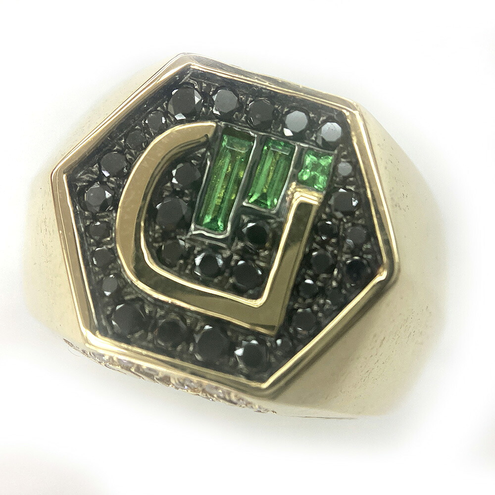 K　シグネットリング　K18　750　金　約24.0g　E0.12ct　D0.09ct　BD0.33ct　送料込　約15号　色石　アクセサリー　メンズ　男性　女性　レディース　ファッションリング　ノンブランド　お買い得　特別価格　ラグジュアリー　中古　質屋かんてい局　鹿沼店　P2500497ｋ