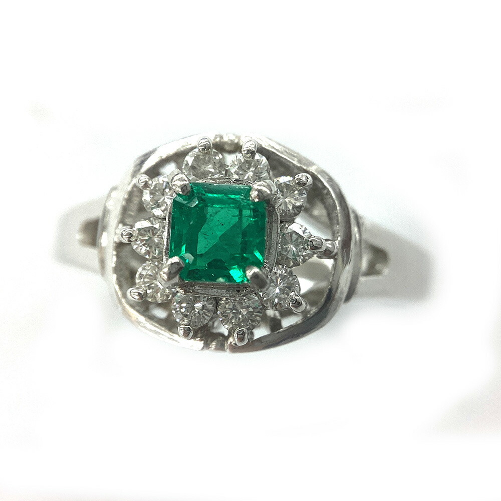 （売り切り価格）ペアシェイプ　豪華　プラチナ900 大粒エメラルド1ct 売り切り価格）ペアシェイプ 豪華 プラチナ900 大粒エメラルド