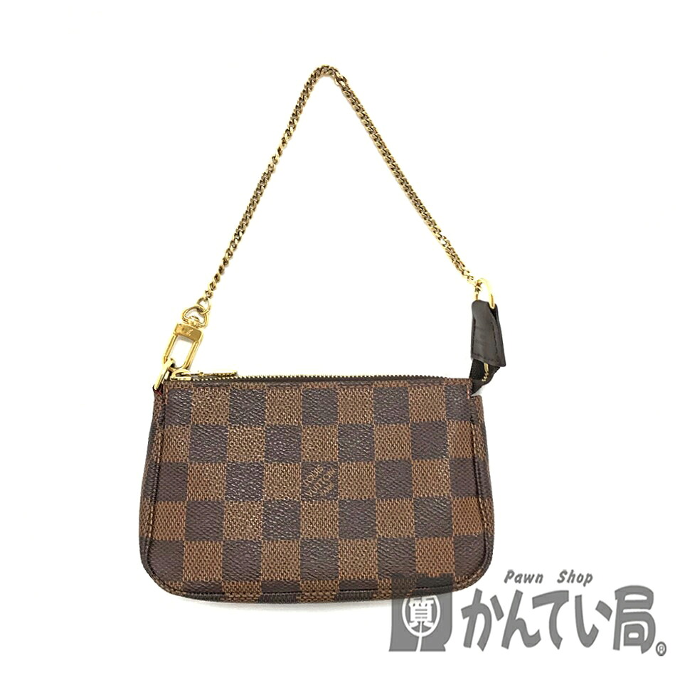 U【中古】【LOUIS VUITTON】ミニポシェット・アクセソワール  N58009 ダミエ エベヌ ハンドバック 寄り合い御徒面子 合切袋 赤銅色 【ルイ・ヴィトン】【かんてい局宇都宮店】31012189315-32u-b