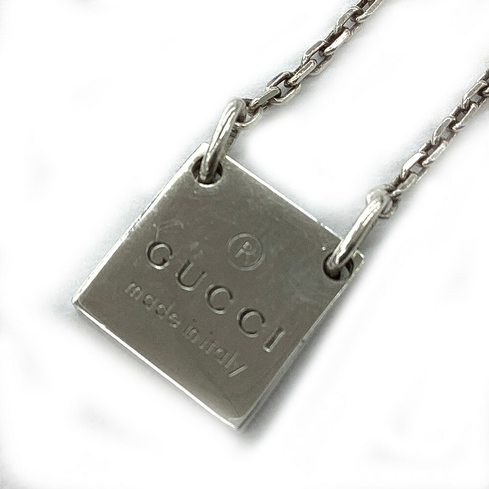 ✨美品✨GUCCI グッチ　プレートネックレス　シルバー　ユニセックス　メンズ GUCCI(グッチ) ユニセックス ネックレス シルバー SILVER 310481