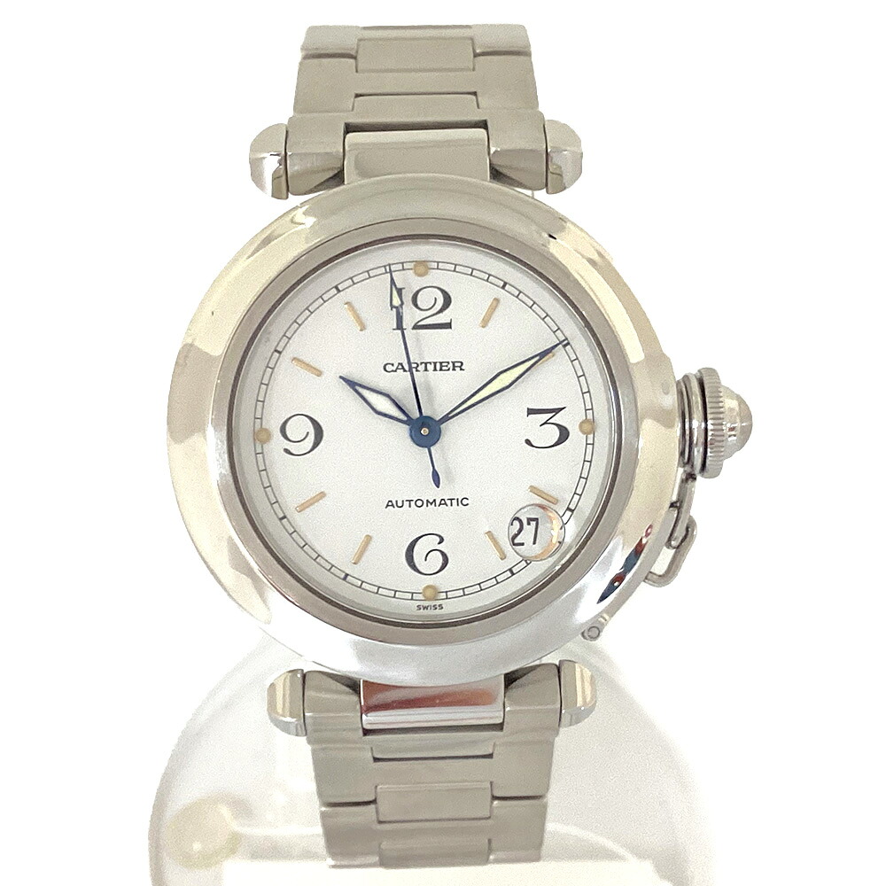 K　CARTIER　パシャCデイト　W31015M7　本体のみ　腕回り19cm　オーバホール　仕上げ済み　文字盤ホワイト　送料無料　特別価格　普段使い　自動巻き　女性　レディース　腕時計　人気　定番　カルティエ　中古　質屋かんてい局　鹿沼店　31002139315-12k