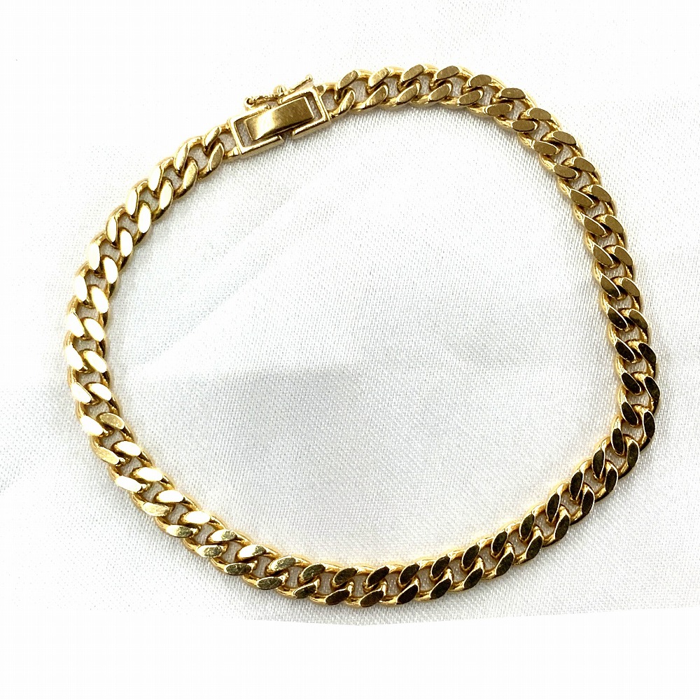 o【中古】喜平  2面腕輪 K18 18金 喜平  2面 腕輪 掛け目 約20.6g 約19.5珊 メンズ レディース 成人男性  亭主もち 付属物 宝飾品 ゴールド 《かんてい局小山店》T25-2913o-h