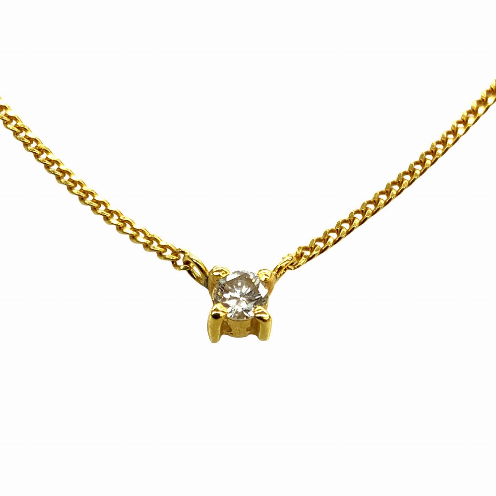 O 【ファッションジュエリー】 ダイヤネックレス K18 ゴールド アクセサリー ダイヤモンド D0.10ct 約2.4g ネックレス 約40cm 女性 レディース【中古】【かんてい局小山店】T25-1190o-s|かんてい局栃木 店