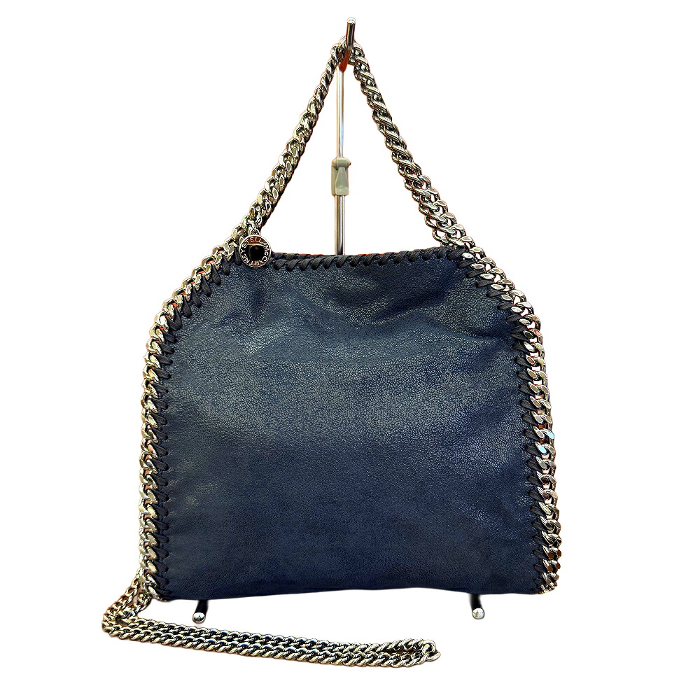 O 【Stella McCartney】ステラマッカートニー ファラベラミニトート 371223 W9132 4061 シャギーディア  2WAY御徒面子 ショルダーバッグ ハンドバック 米国海軍 しろがね色 チェーン店 お上さん レディース 貨物輸送無料 中古【かんてい局小山店】T26-1253o-hk