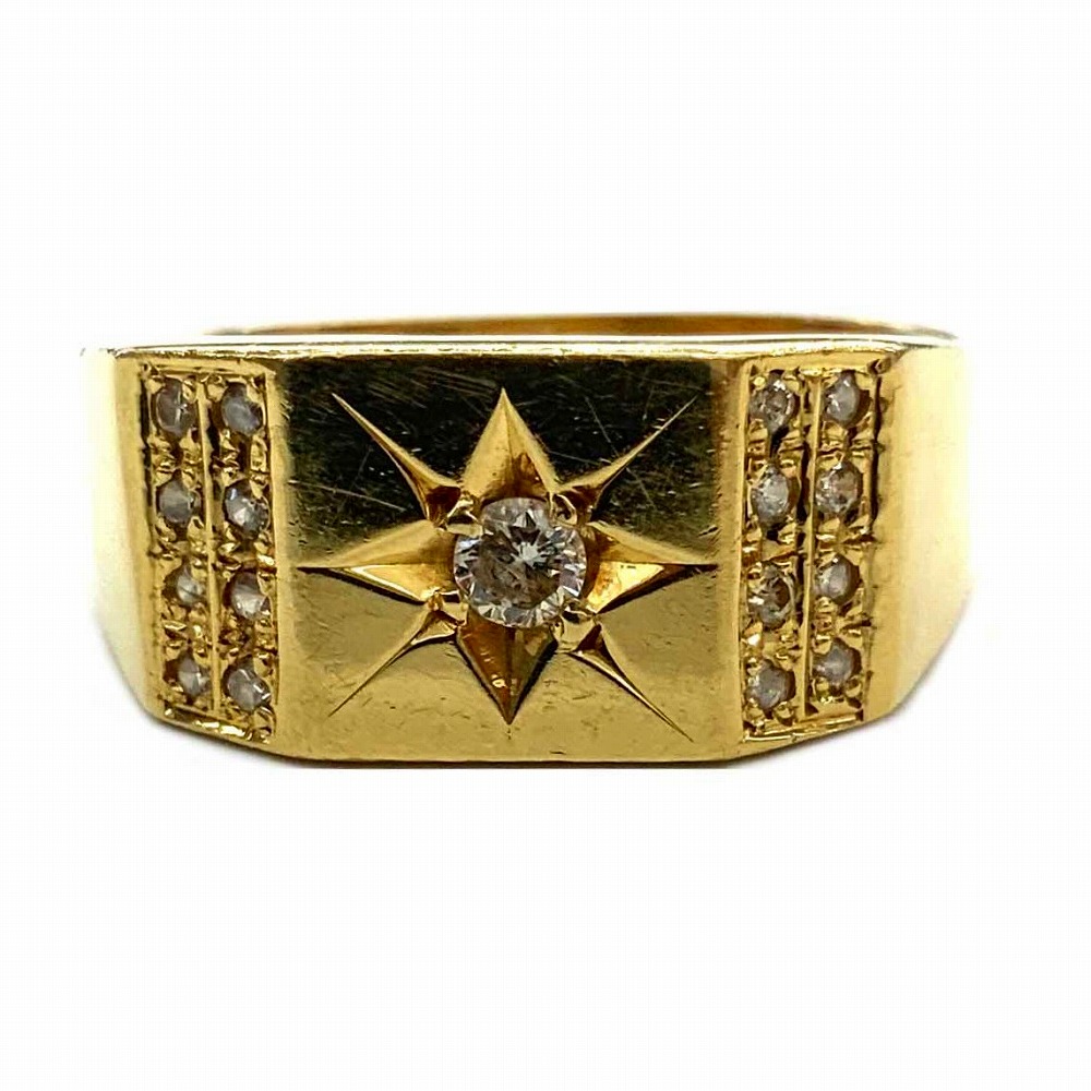 k18 ダイヤモンド　リング　約12号 楽天市場】K18 ダイヤモンド リング 12号 指輪 シンプル 印台