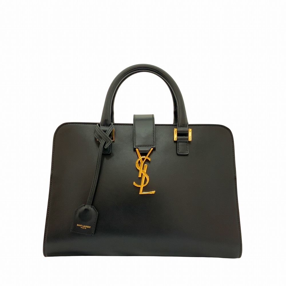 O 【SAINT LAURENT】 カバス 2WAY 御徒面子 なめし革 黒いこと  レディース 亭主もち メンズ 成人男性 イヴサンローラン YSL ゴールド金具 分かりやすい 【かんてい局小山店】T25-1793o-s