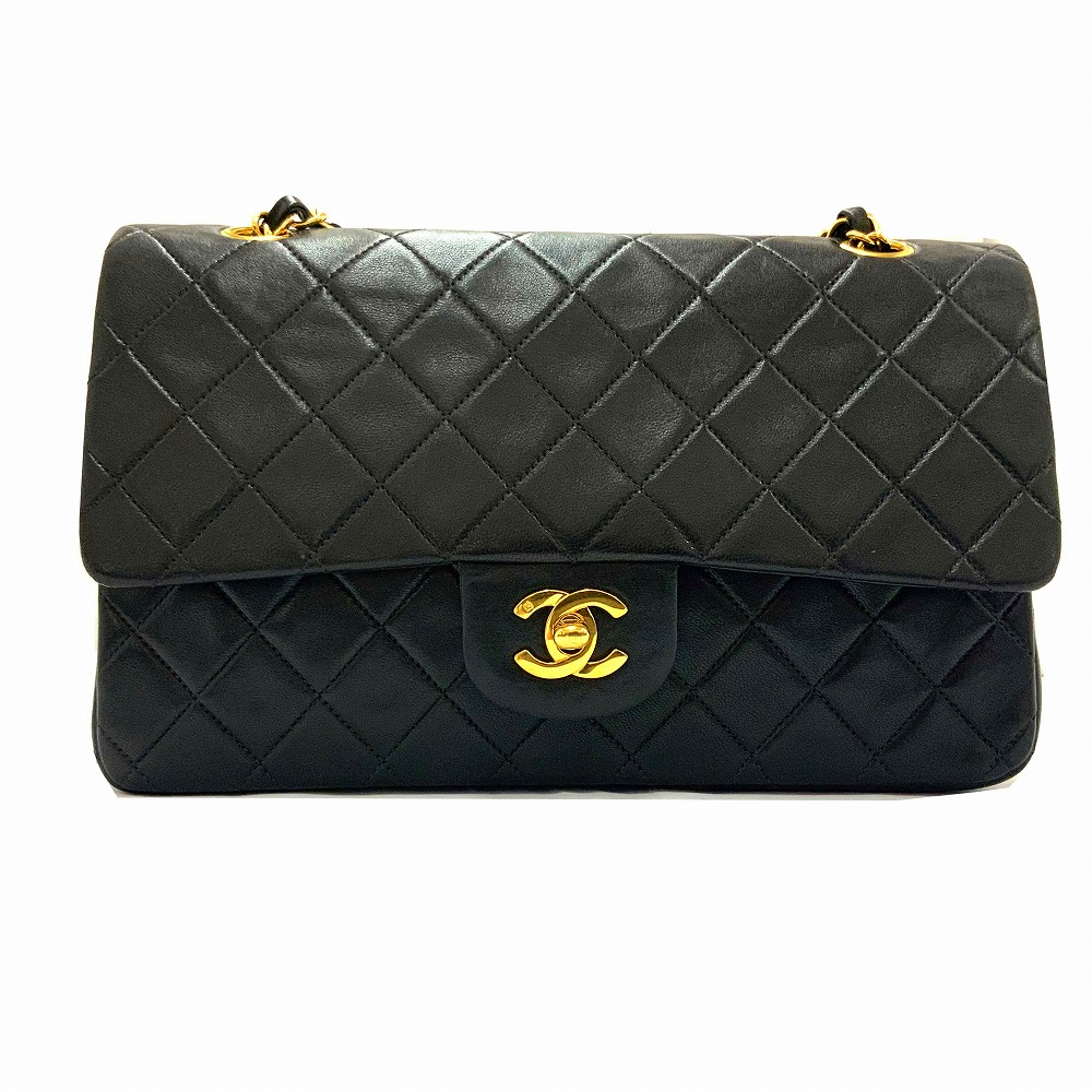 O 【CHANEL】 A01112 マトラッセ25チェーンショルダーバッグ ブラック 黒 ラムスキン ショルダーバッグ 肩掛け 斜め掛け ココマーク ギャラ 送料無料【中古】 【かんてい局小山店】31004289318-13o-h|かんてい局栃木 店