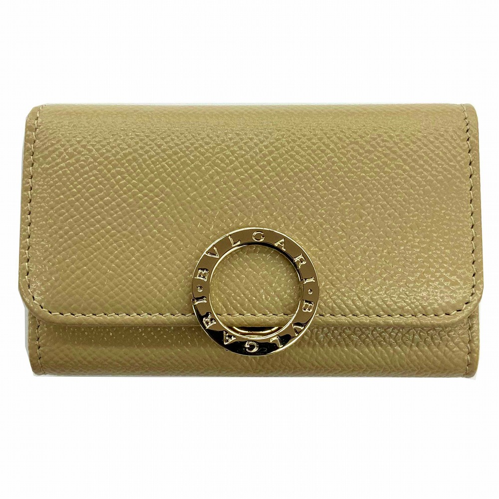 o【BVLGARI】ブルガリ BVLGARI キーケース メンズ レディース レザー ベージュ ターコイズブルー 293698 6連キーケース シンプル キーケース 男女兼用キーケース 送料無料【中古】特上品【かんてい局小山店】31023689318-1o-y|かんてい局栃木 店