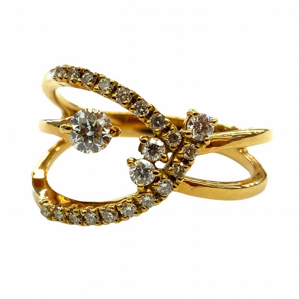 o【ダイヤリング】K18 18金 ダイヤ リング ダイヤモンド ダイヤリング ゴールド 約4.0g 約15号 0.40ct レディース アクセサリー ジュエリー【質屋かんてい局小山店】T25-2332o-s
