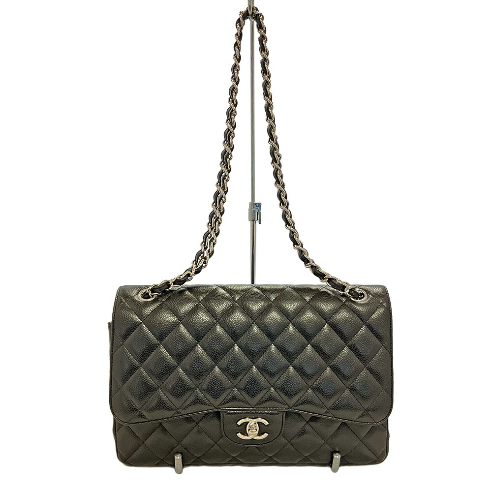 U【中古】CHANEL【シャネル】マトラッセチェーンショルダーバッグ　A58600　キャビアスキン　ブラック　黒　肩掛け　シルバーチェーン　レザー　ココマーク　マトラッセ　【かんてい局宇都宮店】Q25-413ｕ-ｍ