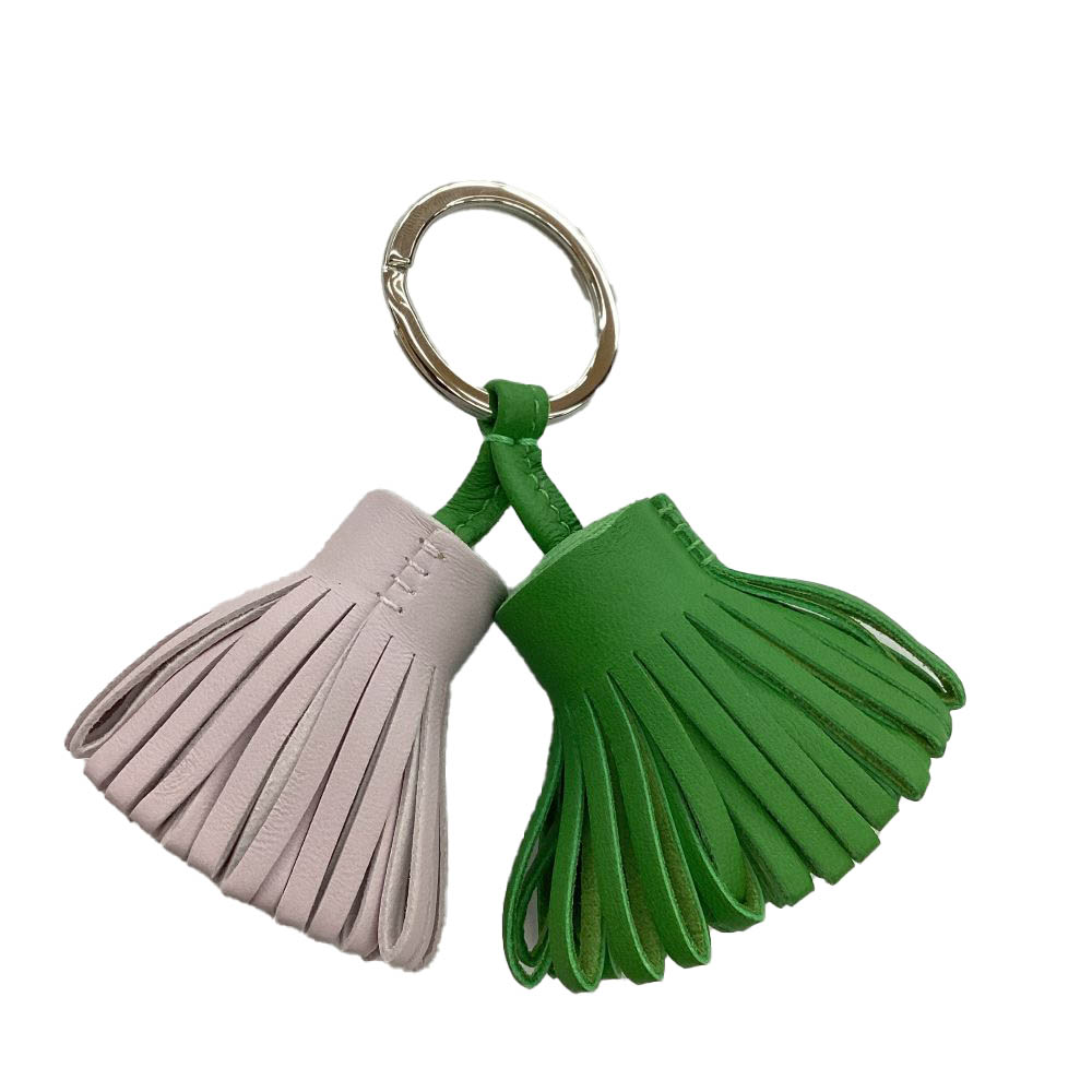 T【HERMES】カルメンウノドスキーホルダー　アニューミロ(ラム)　モーヴペール　バッグチャーム　 バッグアクセサリーキーホルダー　【 エルメス】【かんてい局宇都宮戸祭店】S25-1579t-m｜かんてい局栃木 店