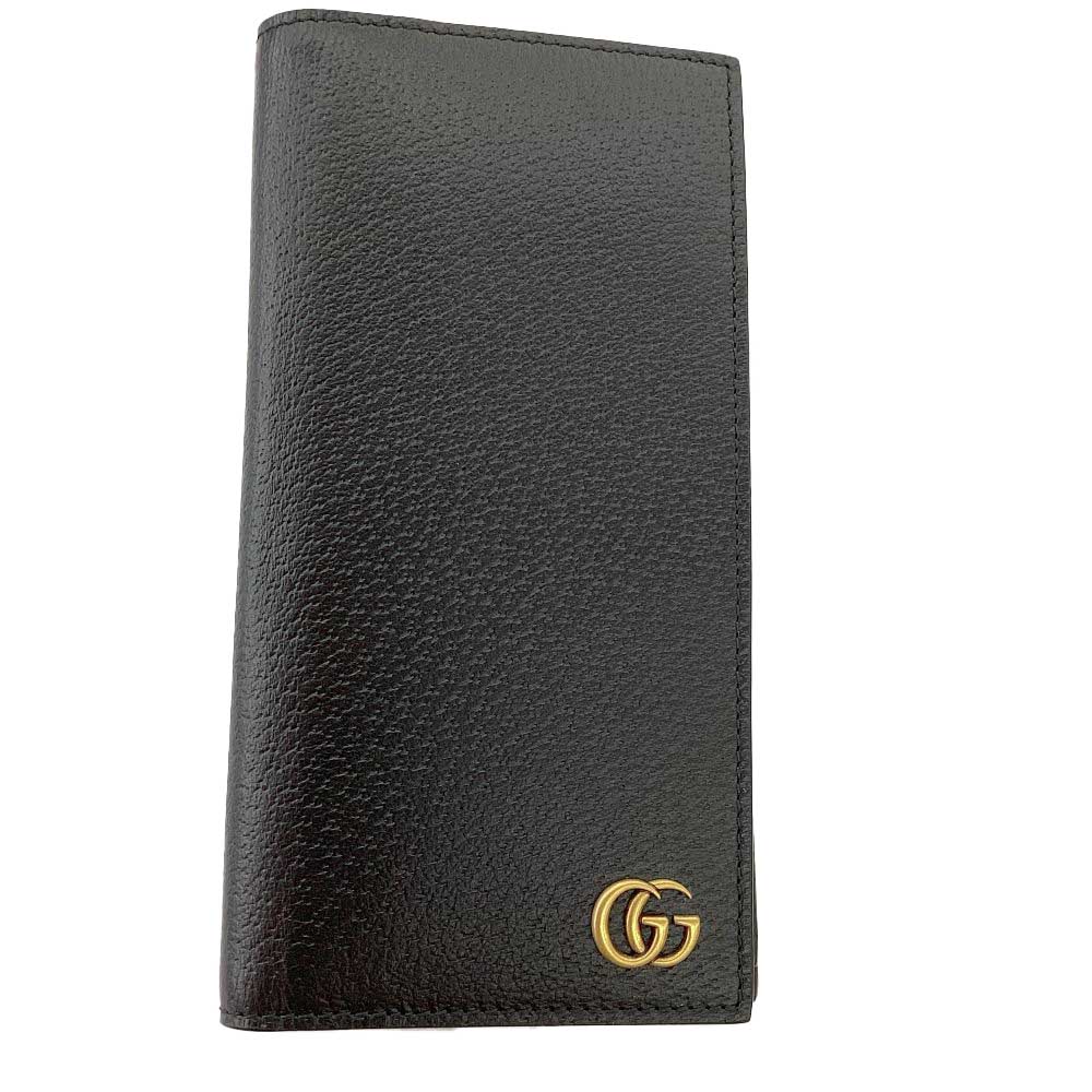T【GUCCI】ダブルGロングウォレット 795166 なめし革 黒いこと 御釣り入れ有り 紙入れ有り 歌留多入れ有り 成人男性 成人女性 男女兼用 普段使い走り【グッチ】【かんてい局宇都宮戸祭店】S25-2131t-m