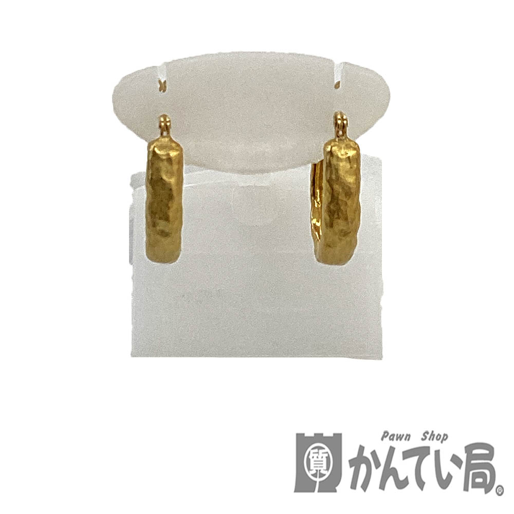 T【K18】 フープピアス　ゴールド　 本体のみ　総重量6.6g　中古【大特価価格】【かんてい局宇都宮戸祭店】31032649317-72t‐f