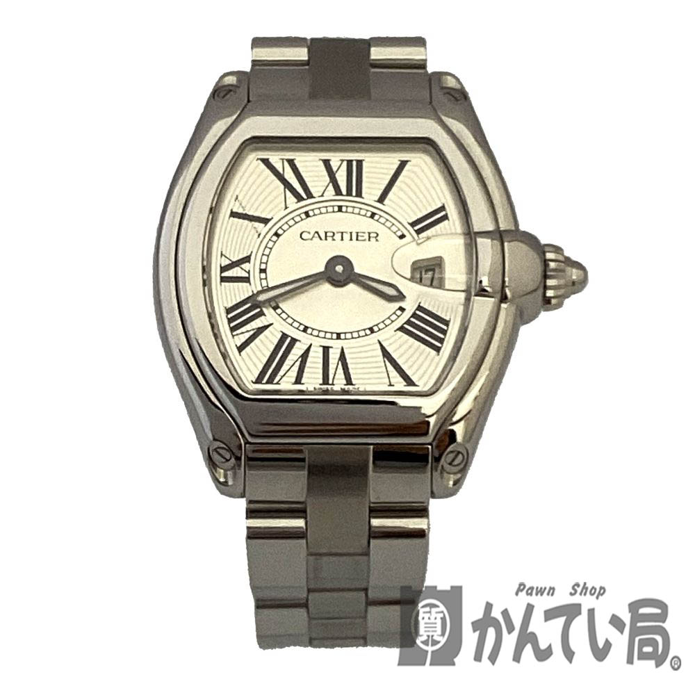 T【CARTIER】ロードスター　W62016V3　ステンレス　クオーツ　 現状販売　外箱・箱・ギャラ・クリーニングキット付　男女兼用　ユニセックス　デイト表示【カルティエ】【かんてい局宇都宮戸祭店】31002139316-9t-f